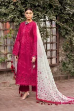JZ-2760 Lawn Unstitched Luxury Embroidered Shirt With Printed Monar Dupatta