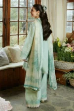 ZS-49 Lawn Embroidered 3pc Suit With Printed Cottan silk Dupatta