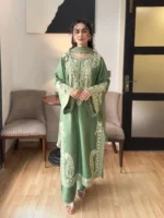 BT-2750 Lawn Embroidered 3pc Suit With Chiffon Embroidered Dupatta