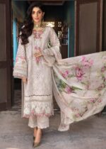 EL-12 Lawn Unstitched 3pc Fully Embroidered Suit With Lawn Printed Dupatta