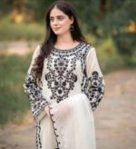 Lawn Embroidered 3pc Suit With Bamber Chiffon Embroidered Dupatta