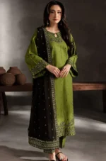AA-22 Lawn Embroidered 3pc Suit With Bamber Chiffon Embroidered Dupatta