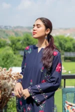 Lawn 2-Pic-Unstitched Embroidered Shirt With Embroidered Trouser