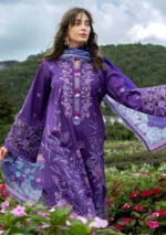 Lawn Unstitched Embroidered Shirt With Printed Monar Dupatta 