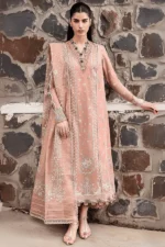 QL-2785 3 Piece Unstitched Heavy Embroidered Lawn Suit ( Heavy Embroidered Cotton Net Dupatta )