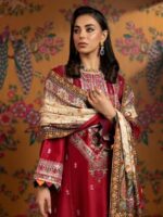 AA-41 Unstitched Embroidered Lawn Suit 3pc With Digital Printed Dupatta
