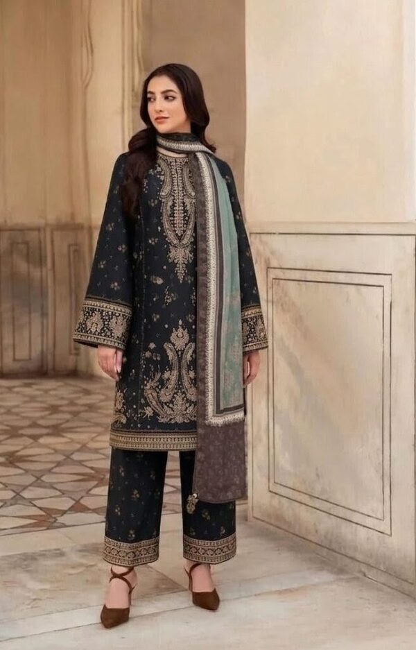 AA-30 Unstitched Embroidered Lawn Suit 3pc With Monar Digital Printed Dupatta