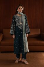 AA-50 3PC Unstitched Embroidered Lawn Suit With Embroidered Chiffon Dupatta
