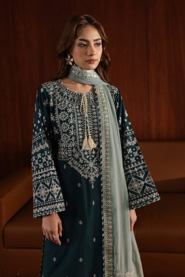 AA-50 3PC Unstitched Embroidered Lawn Suit With Embroidered Chiffon Dupatta