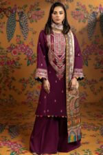AA-40 Unstitched Embroidered Lawn Suit 3pc With Digital Printed Dupatta
