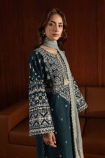 AA-50 3PC Unstitched Embroidered Lawn Suit With Embroidered Chiffon Dupatta