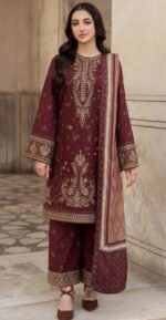 AA-31 Unstitched Embroidered Lawn Suit 3pc With Monar Digital Printed Dupatta