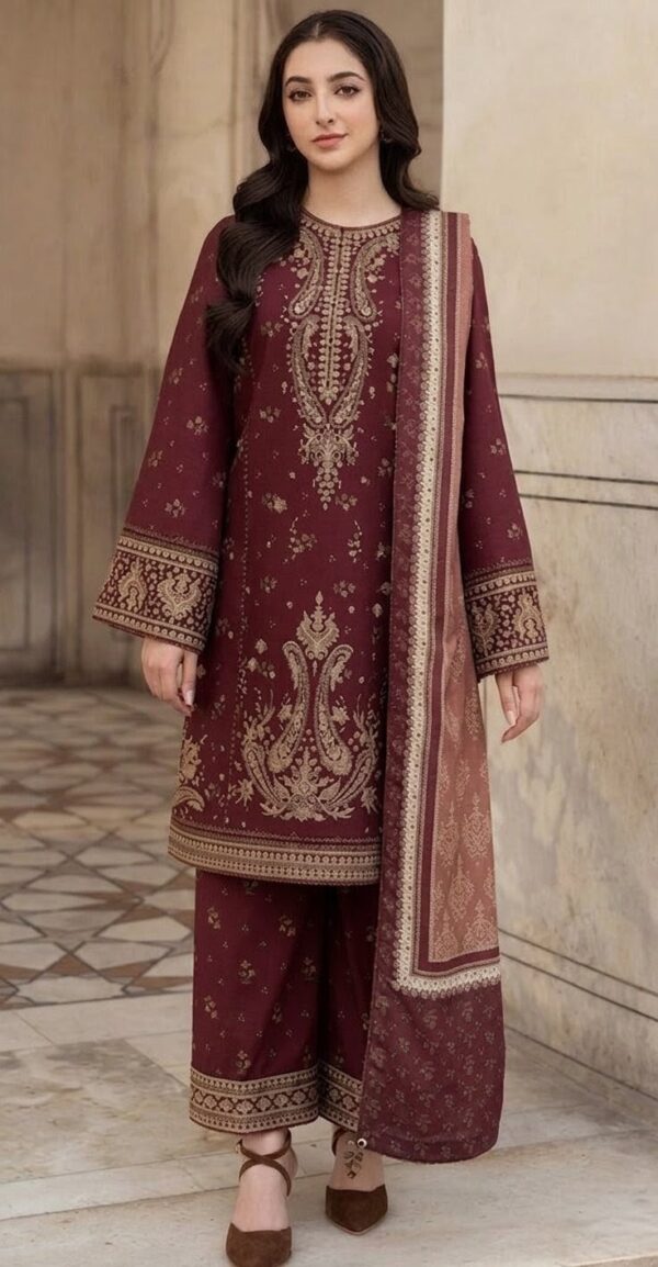 AA-31 Unstitched Embroidered Lawn Suit 3pc With Monar Digital Printed Dupatta