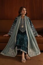 AA-50 3PC Unstitched Embroidered Lawn Suit With Embroidered Chiffon Dupatta