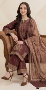 AA-31 Unstitched Embroidered Lawn Suit 3pc With Monar Digital Printed Dupatta