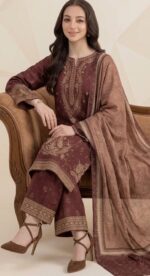 AA-31 Unstitched Embroidered Lawn Suit 3pc With Monar Digital Printed Dupatta