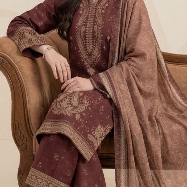 AA-31 Unstitched Embroidered Lawn Suit 3pc With Monar Digital Printed Dupatta