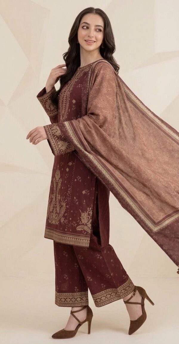 AA-31 Unstitched Embroidered Lawn Suit 3pc With Monar Digital Printed Dupatta