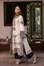 3 Piece Unstitched Heavy Embroidered Lawn Suit ( Fine Printed Poly Lawn Dupatta )