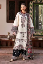3 Piece Unstitched Heavy Embroidered Lawn Suit ( Fine Printed Poly Lawn Dupatta )