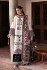 3 Piece Unstitched Heavy Embroidered Lawn Suit ( Fine Printed Poly Lawn Dupatta )
