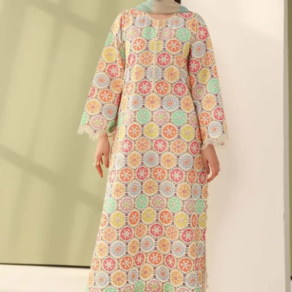 3 Piece Unstitched Digital Printed Lawn Suit ( Fine Printed Lawn Dupatta )