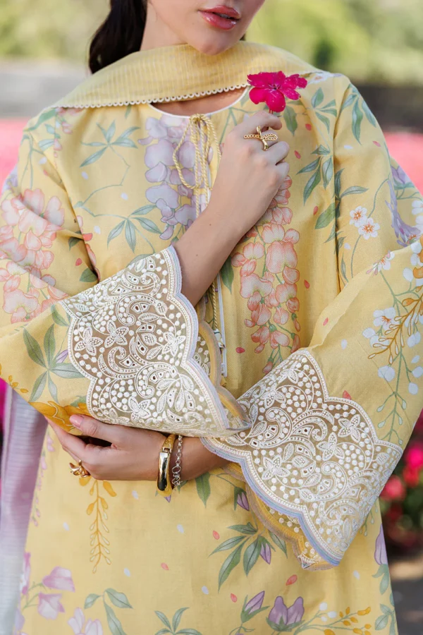 3 Piece - Unstitched Printed Lawn Shirt With Printed Lawn Dupatta