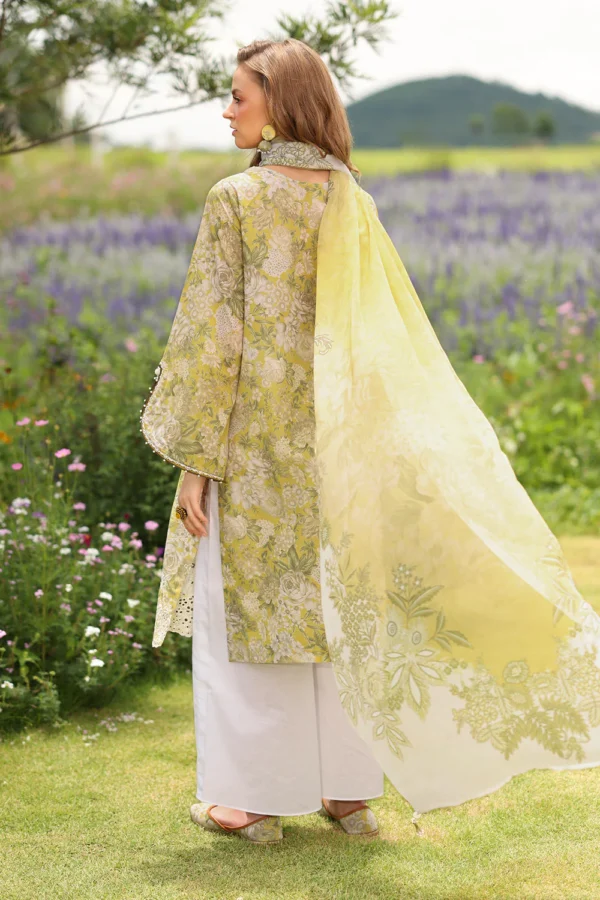 3 Piece - Unstitched Printed Lawn Shirt With Printed Lawn Dupatta