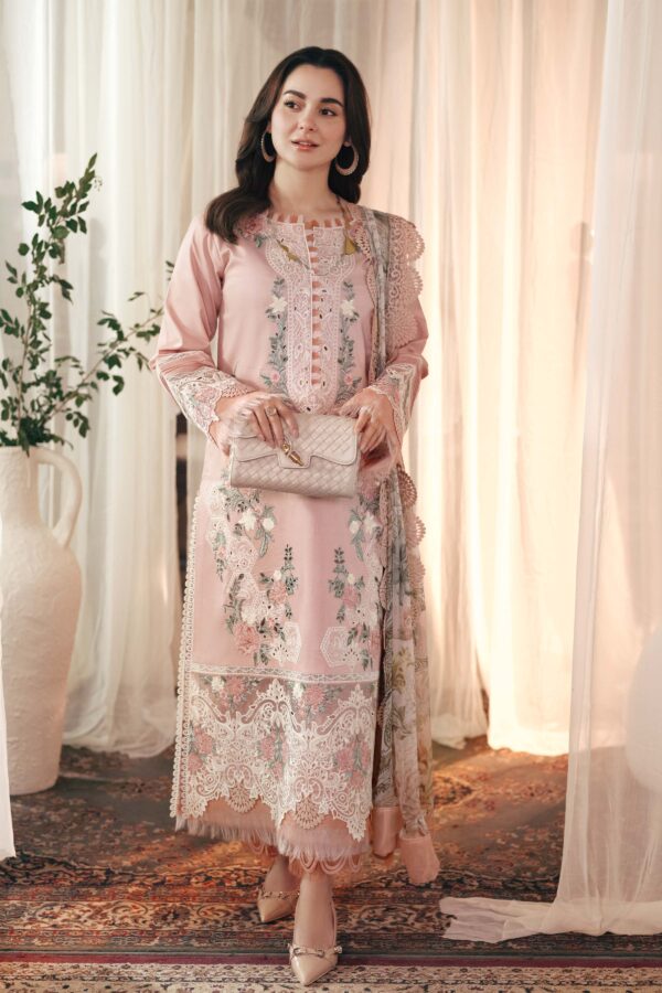 QL-2765 Unstitched Embroidered Lawn shirt With Printed Chiffon Dupatta 