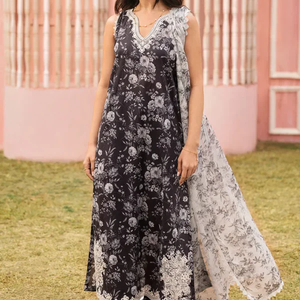 Digital Printed Unstitched Lawn Suit 3pc With Lawn Digital Printed Dupatta