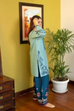 AK-930 Unstitched Fully Embroided Dhanak 2 Piece Suit