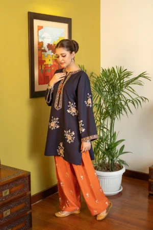 FL-945 Unstitched Fully Embroided Lawn 2 Piece Suit