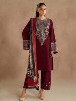 Unstitched Embroidered Lawn Suit 3pc With Digital Printed Dupatta