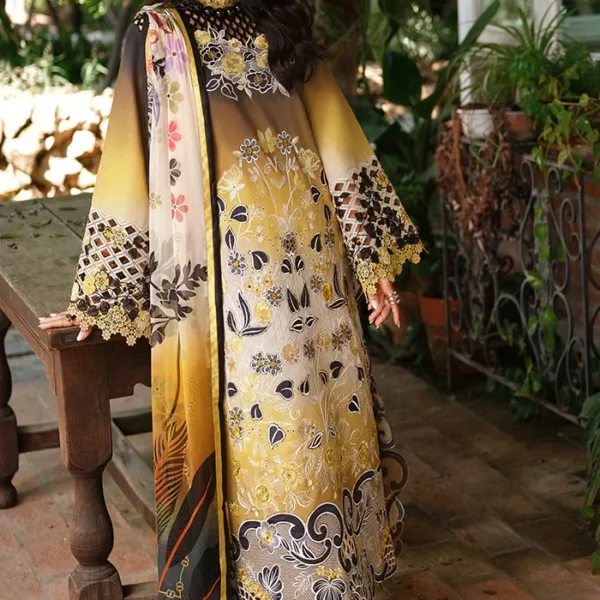 BQ-209 Lawn Unstitched Digital Printed Shirt With Patch With Printed Lawn Dupatta