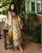 BQ-209 Lawn Unstitched Digital Printed Shirt With Patch With Printed Lawn Dupatta