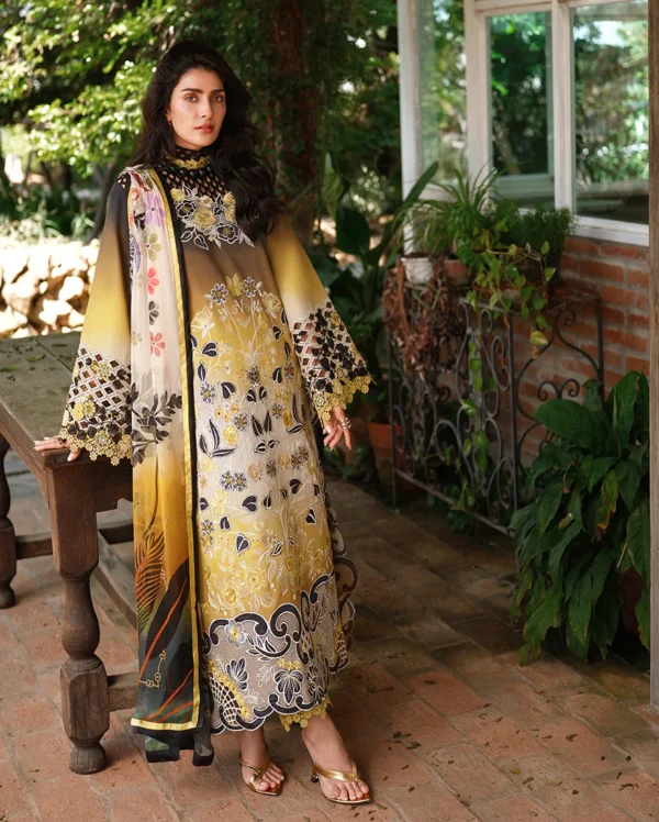 BQ-209 Lawn Unstitched Digital Printed Shirt With Patch With Printed Lawn Dupatta