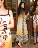 BQ-209 Lawn Unstitched Digital Printed Shirt With Patch With Printed Lawn Dupatta