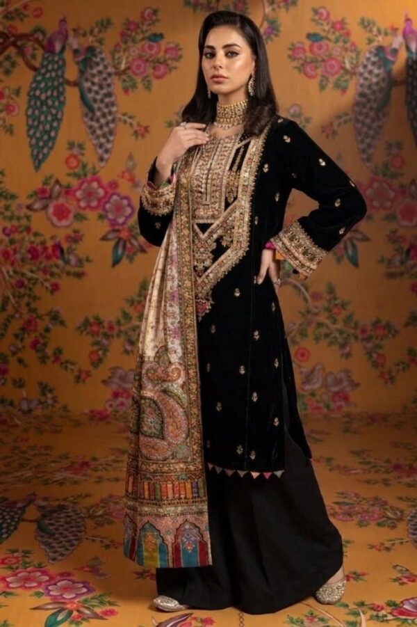 AA-42 Unstitched Embroidered Lawn Suit 3pc With Digital Printed Dupatta